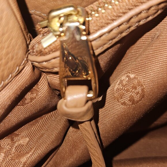 TORY BURCH Britten Tiramisu Leather Convertible Shoulder/Crossbody Bag - Picture 10 of 15